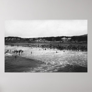 Poster Bord de la mer, Orégon baignant la scène de plag