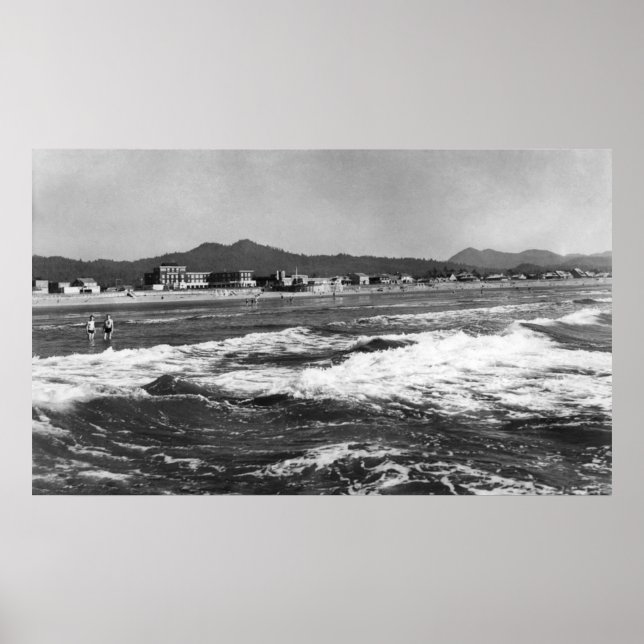 Poster Bord de mer, Oregon Beach Scene de Water Photograp (Devant)