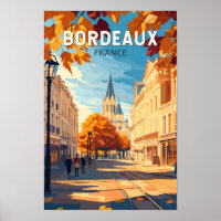Bordeaux France Vignoble Voyage Art Vintage