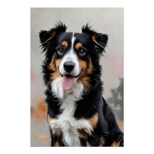 Poster Border Collie, au cœur des champs