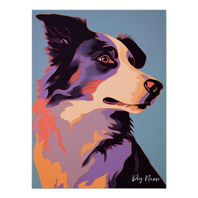 Poster Border Collie Dog 004 - Bruno Pokopen (Devant)