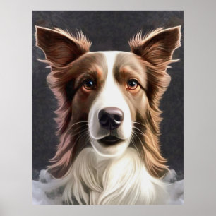 Poster Bordure Collie Chien Fine Art Portrait d'animal de