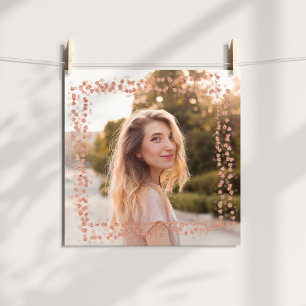 Poster Bordure de coeurs en or rose Photo