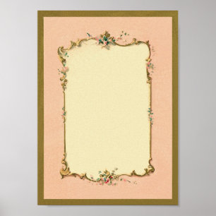 Poster Bordure de la page blanche Vintage et assez chic
