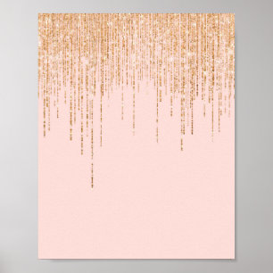 Poster Bordure de Parties scintillant brillante en or ros