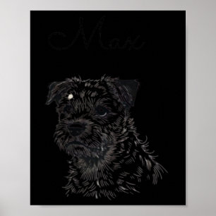 Poster Bordure Portrait de chien Terrier - Pot d'animaux