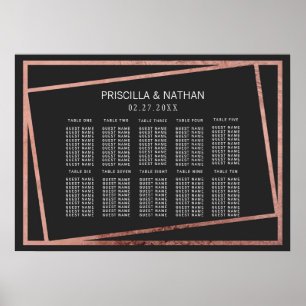 Poster Bordure Rose doré simple à inclinaison Carte de si