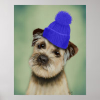 Bordure Terrier avec Casquette Bobble Bleu