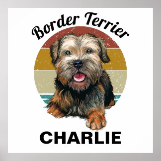 Poster Bordure Terrier personnalisé