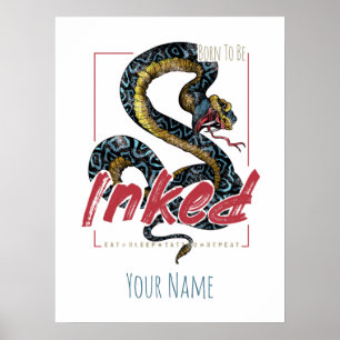 Poster Born To Be Inked Tattoo