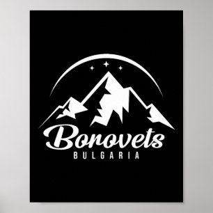 Poster Borovets Bulgarie Station de ski Ski Snowboard