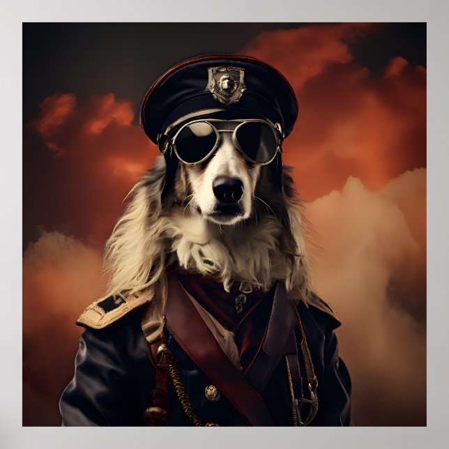 Poster Borzoi WWI Vintage Aviator (Devant)