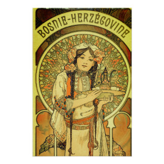 Poster Bosnie-Herzégovine par Alphonse Mucha 1900