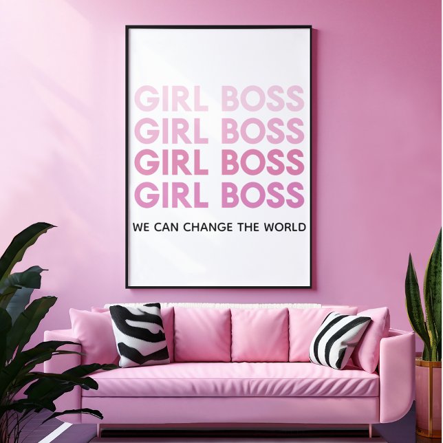 Poster Boss de fille rose moderne Meilleur cadeau de fill (Créateur téléchargé)