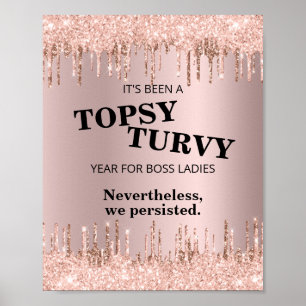 Poster Boss Ladies Persisted Rose Gold Motivational Quote