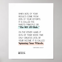 Boss Ladies Suivez la règle 80/20 Motivationnel