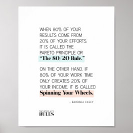 Poster Boss Ladies Suivez la règle 80/20 Motivationnel