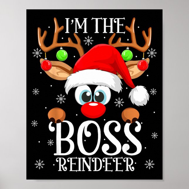Poster Boss Reindeer Christmas Family Matching Group Funn (Devant)