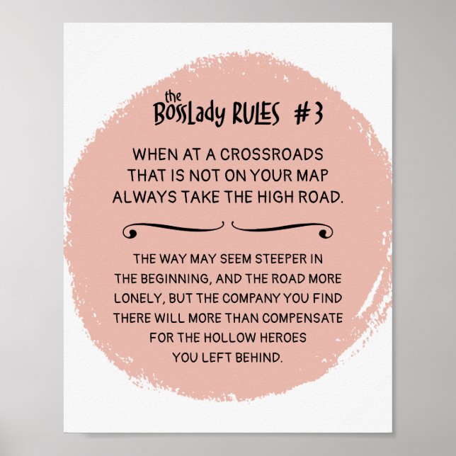 Poster BossLady Rule 3 Prenez la route en disant : (Devant)
