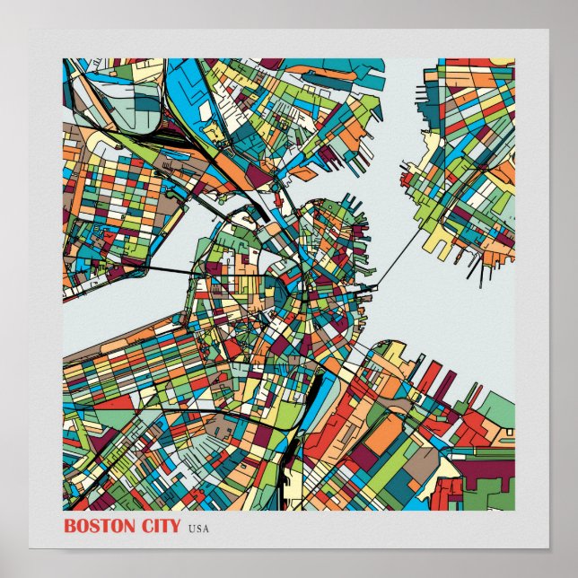 Poster Boston City USA (Devant)