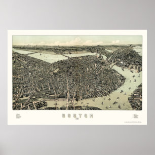 Poster Boston, MA Carte panoramique - 1899