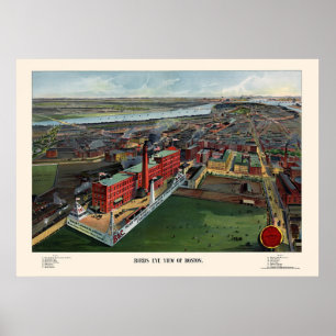 Poster Boston, MA Carte panoramique - 1902