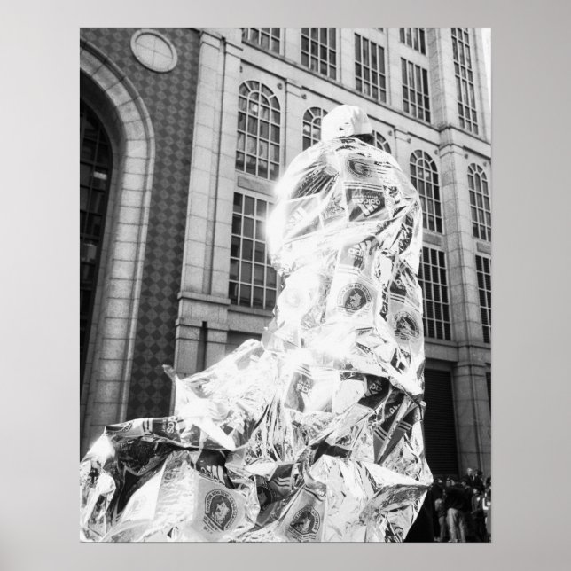 Poster Boston, MA USA, Coureur à Foil Boston Marathon (Devant)