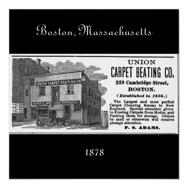 Poster Boston, Massachusetts 1878 (Devant)