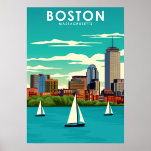 Poster Boston Massachusetts City Travel