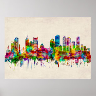 Poster Boston Massachusetts Skyline