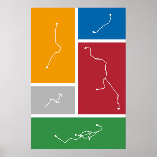Poster Boston - Palettes de transport en commun