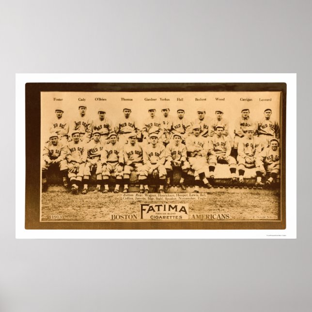 Poster Boston Red Sox Baseball 1913 (Devant)