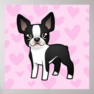 Poster Boston Terrier Love