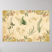 Poster botanique antique et floral
