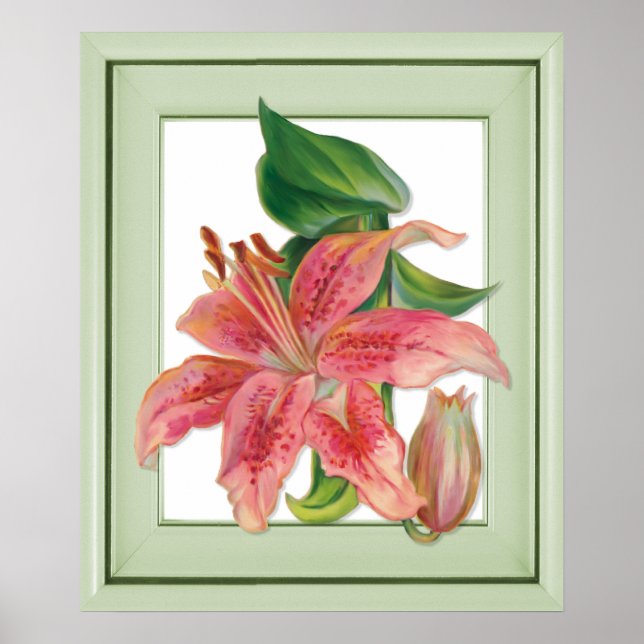 Poster Botanique de Stargazer Lily (Devant)