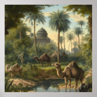 Botanique : dromadaires dans la jungle près d'une