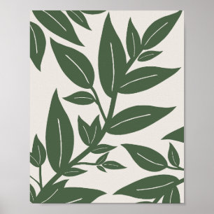 Poster Botanique Feuille verte