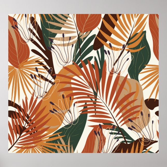 Poster Botaniques Abstraites : Canvas Blanches (Devant)