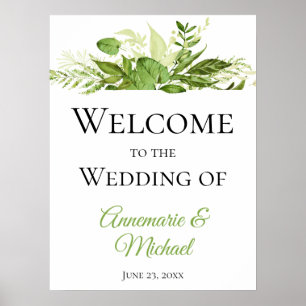 Poster Botaniques Wildwoods Bienvenue à notre Mariage