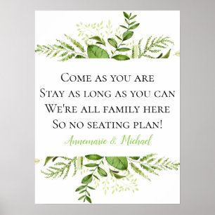 Poster Botaniques Wildwoods No Seating Plan Mariage Signa