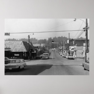 Poster Bothell, WA - Downtown Street Photographie de scèn