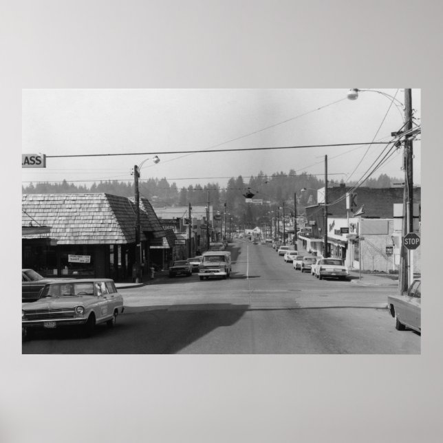 Poster Bothell, WA - Downtown Street Photographie de scèn (Devant)