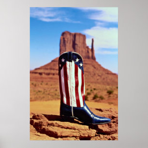 Poster Botte de cowboy solitaire, Monument Valley, Arizon
