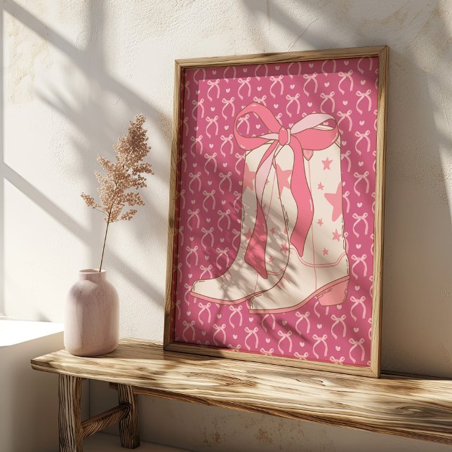 Poster Botte de fille avec ruban rose Coquette Art Imprim (Créateur téléchargé)