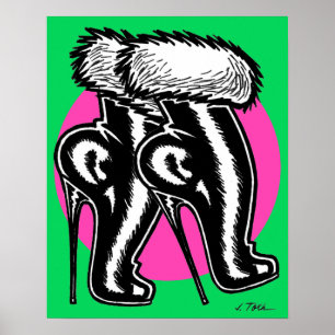 Poster Bottes à talons hauts Vana DeVinyl™/Fun-Fur