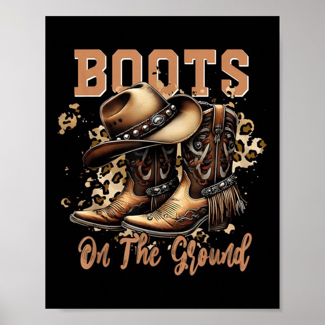Poster Bottes Au Sol Boot Cowboy Western Cowgirl _1 (Devant)