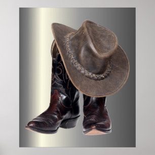 Poster Bottes et Casquette de cowboy