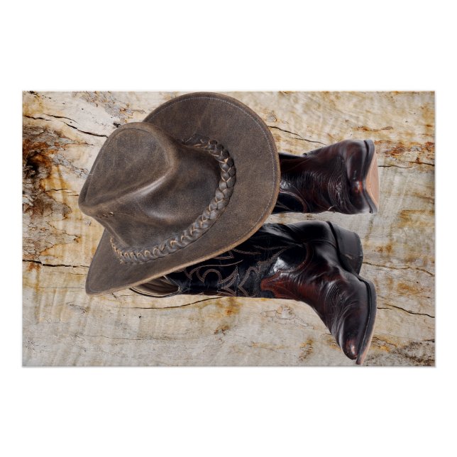 Poster Bottes et Casquette de cowboy (Devant)