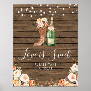 Poster Bottes rustiques et bulles Fête des mariées L'amou