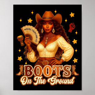 Poster Bottes sur le terrain Black History Cowgirl Où